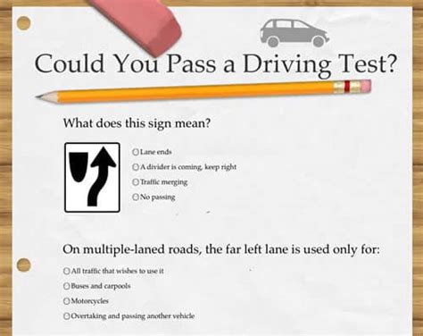 20 examination test of driver license exam