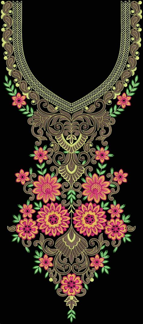 Neck With Slive And Lessid 445 Embfree Embroidery Neck Designs Bead