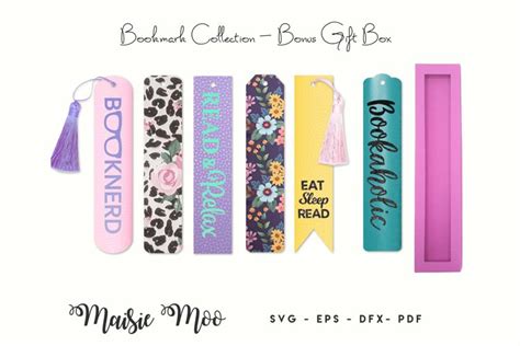 Bookmark SVG, Faux Leather Book Mark, Gift Box Page Keeper
