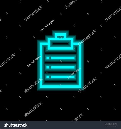 Notepad Blue Glowing Neon Ui Ux Stock Vector Royalty Free 692655571