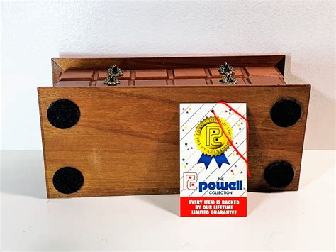 Powell® Red Oak Wood Jewelry Box Hinged Top W Mirror 18 Padded