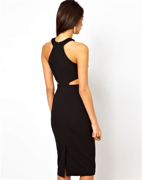 Model is wearing an au 6 / xs this item is currently out of stock. ASOS Cut-Out Side Midi Dress in Black - Lyst