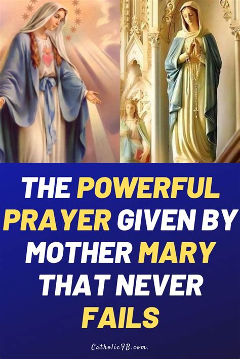The Powerful Miracle Prayer Given By Mother Mary That Never Fails Prayers To Mary Prayers