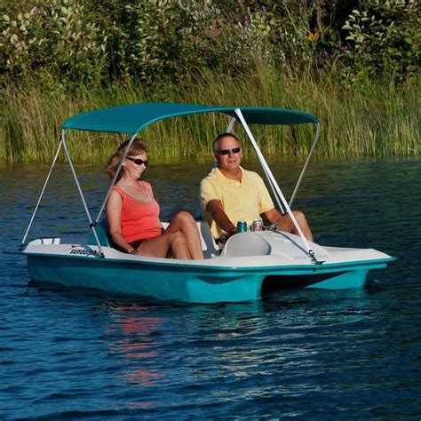 Pedal positions for one, two, or three people. Sun Dolphin Aqua Sun Slider Paddle Boat with Canopy | from ...
