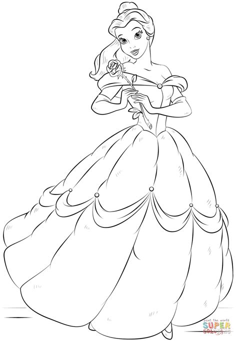 Supercoloring.com is a super fun for all ages: Belle coloring page | Free Printable Coloring Pages
