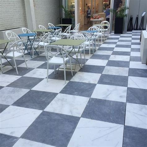 Paris Ceramics Mystic Grey And White Checkerboard Exterior Marble Floor