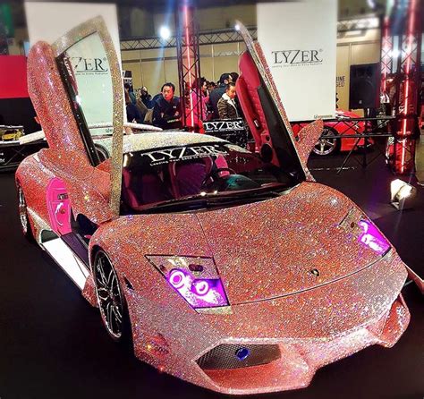 Pink Diamond Studded Lambo Pink Car Pink Lamborghini Glitter Car