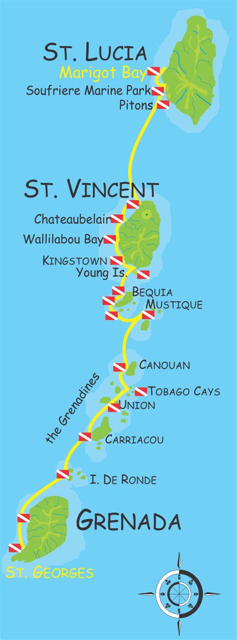 It is located in the caribbean sea, between saint lucia and grenada. Odyssey Expeditions Windward Islands SEA Voyages