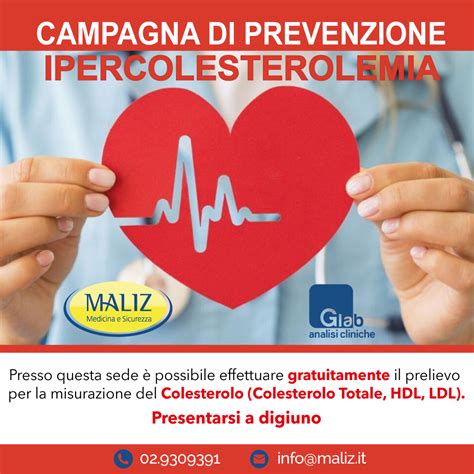 Campagna Di Prevenzione Ipercolesterolemia Maliz Prevenzione