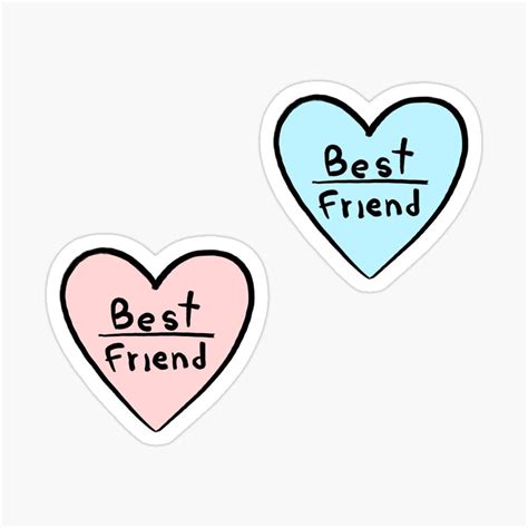 best friend matching heart set sticker by groovysheck in 2021 sticker art print stickers