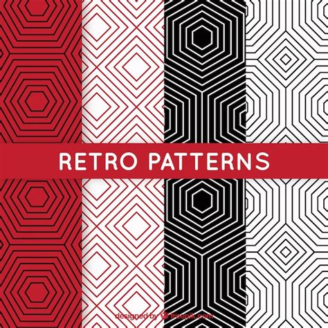 Retro Geometric Patterns Vector Free Download