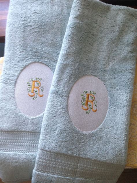 Machine Embroidery Towels Embossed And Layered With Ornate Font
