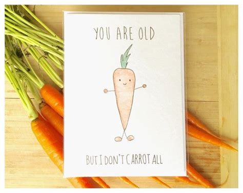 Carrot Card Funny Birthday Card Birthday Card Greeting Etsy Canada