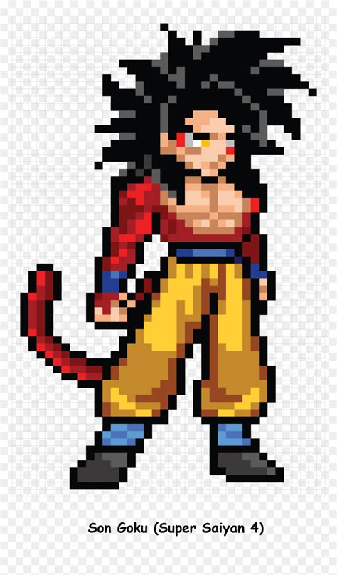 Pixel Art Goku Super Saiyan 4 Hd Png Download Vhv