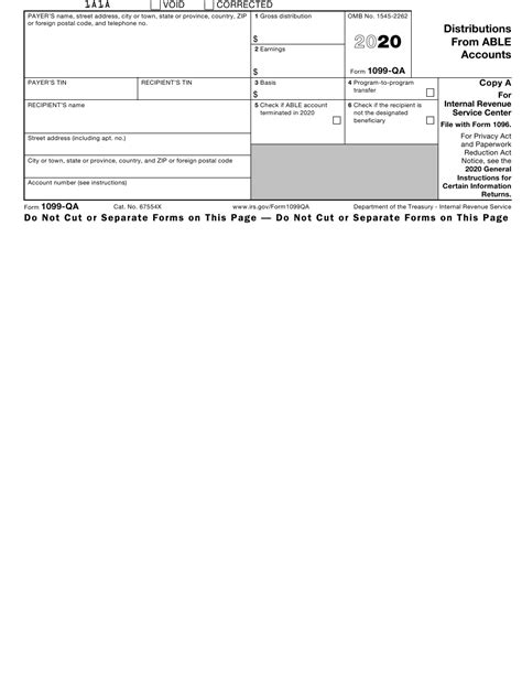 Irs Form 1099 Qa 2020 Fill Out Sign Online And Download Fillable