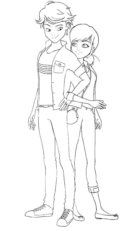 Miraculous Ladybug New Coloring Pages Marinette And Adrien Ladybug