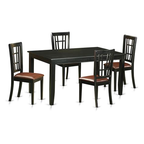 East West Furniture Dudley 5 Piece Rectangular Dining Table Set With