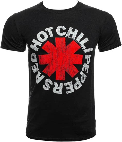 Camiseta Oficial Red Hot Chili Peppers Distressed Asterisk Negro