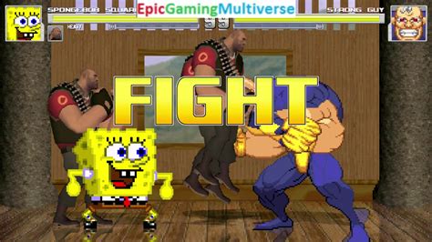 Team Fortress 2 Characters The Heavies And Spongebob Vs Strong Guy In