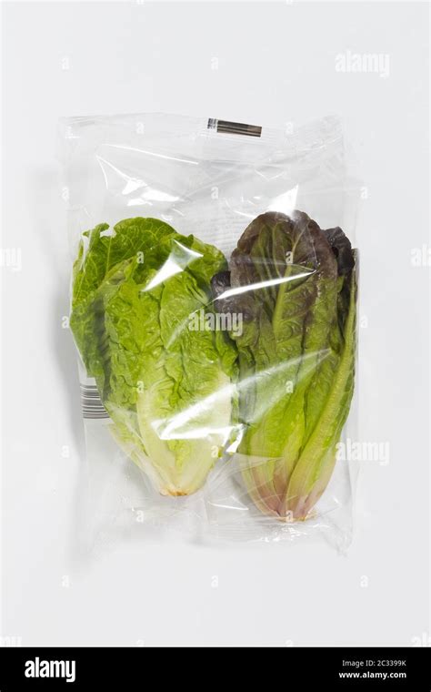 Some Lettuce In Plastic Packaging Stock Photo Alamy