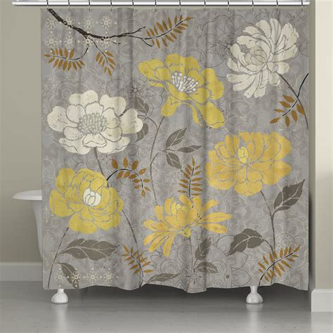 Laural Home Gold Petals Shower Curtain Restroom Remodel Bathrooms