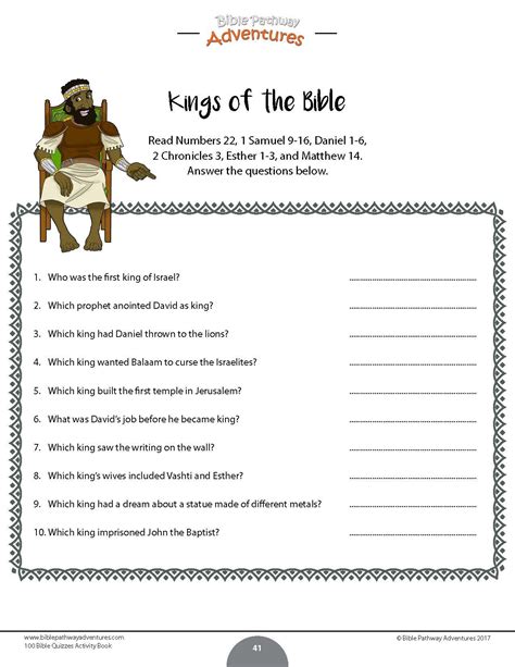 100 Bible Quizzes Activity Book Bible Quiz Bible Lessons Printable