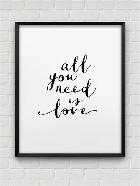 Printable All You Need Is Love Poster Instant Etsy