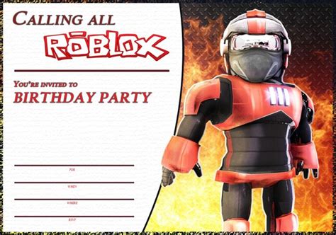 Roblox Birthday Invitation Card Invitation World