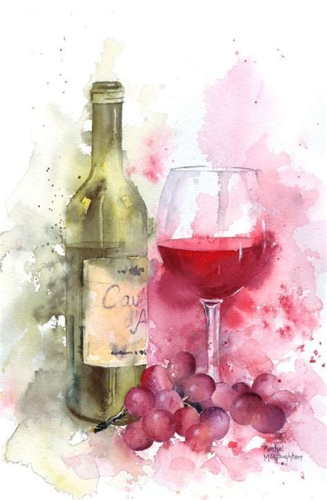 Pin By Jl Colloway On ༺♥༻ Watercolours Wine Painting Wine Art Watercolor Wine