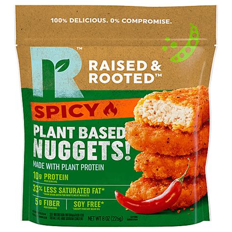 Raised And Rooted Spicy Plant Based Nuggets 8 Oz Frozen Foods Pruett