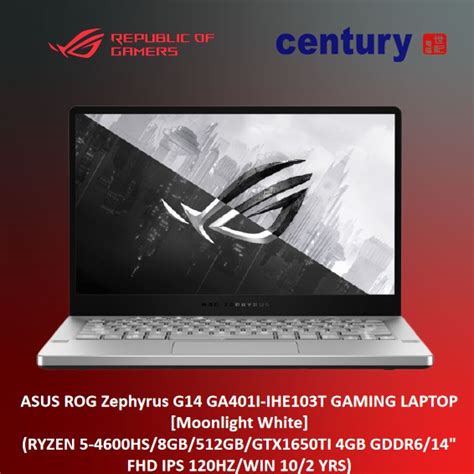 Asus Rog Zephyrus G14 Ga401i Ihe103t Gaming Laptop Ryzen 5 4600hs8gb