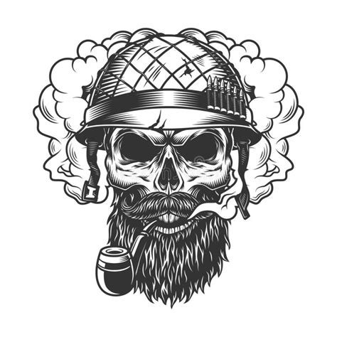 Skull In Smoke Cloud Stock Vector Illustration Of Monochrome 125400944