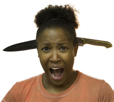 Zombie Costume Accessory Bayonet Butcher Knife Through Head Headband