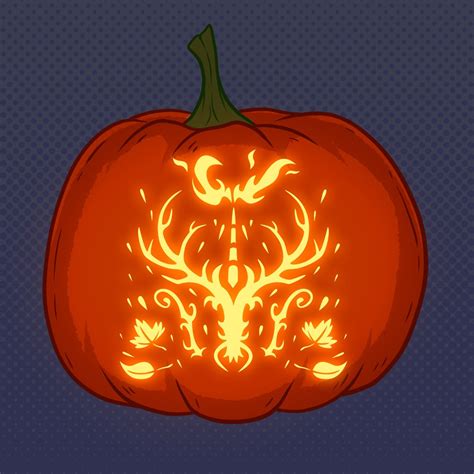 Deer Beast Halloween Pumpkin Carving Pattern Digital Download