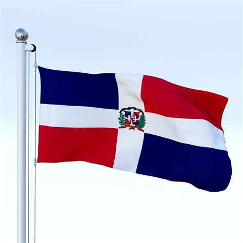 3d Model Animated Dominican Republic Flag Vr Ar Low Poly Animated