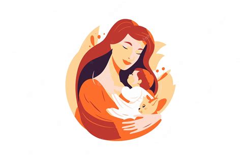Madre Abrazando A Su Bebé Para El Día De La Madre Ilustración Vectorial