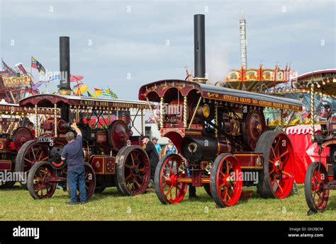 A Superb Line Up Of Showmans Engines At 2016 Steam Fair In Blandford