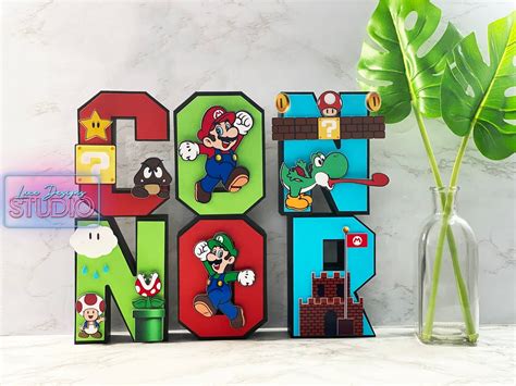 3d Letters Mario Custom 3d Letters 3d Name Letters Kids Etsy