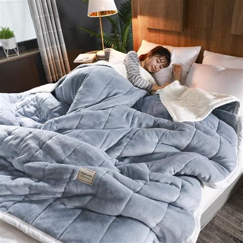 Cheap Fleece Blankets And Throws Adult Thick Warm Winter Blankets Home Super Soft Duvet Luxury