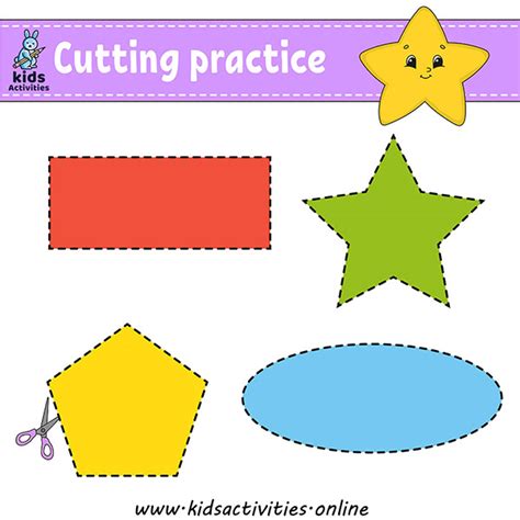 Cutting Worksheets Shapes Printable Word Searches