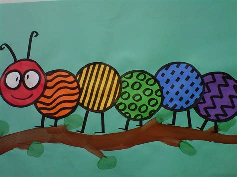 Original Works Pattern Caterpillar Kindergarten Art Lessons