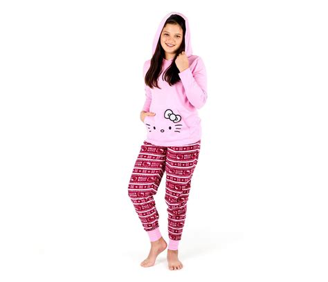 Hello Kitty Hooded Loungewear Set Pink Sanrio Clothes Loungewear