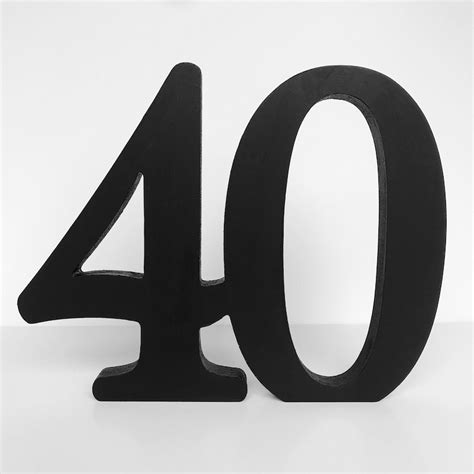 Wooden Freestanding 40 40th Birthday Decor Black 40 Sign Etsy