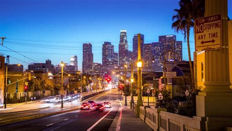 4k Downtown Los Angeles City At Night Timelapse View Videos De