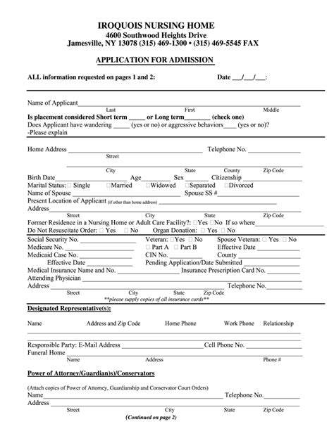 Retirement Home Application Fill Online Printable Fillable Blank