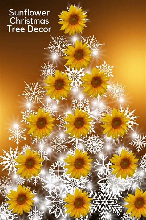 Sunflower Christmas Tree Decorations Floral Themed Christmas Tree