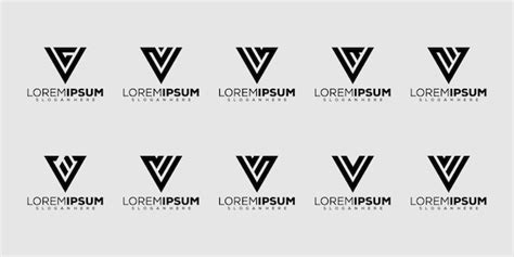 Premium Vector Set Bundle Initial Letter V Logo Design