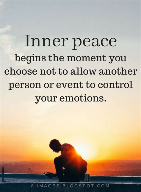 Enjoy our inner peace quotes collection by famous authors, activists and actors. Inner Peace Quotes Inner peace begins the moment you choose not to allow another person or event ...