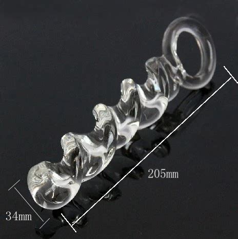 Mm Women Crystal Threaded Glass Butt Plug Penis Glass Dildos Anal