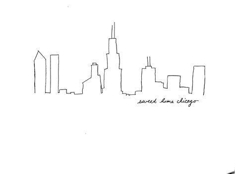 Pin the clipart you like. Chicago Skyline Ink Outline